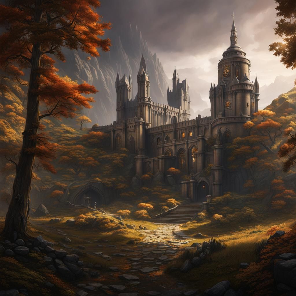 Fantastical Basgaith War College: Detailed Matte Painting