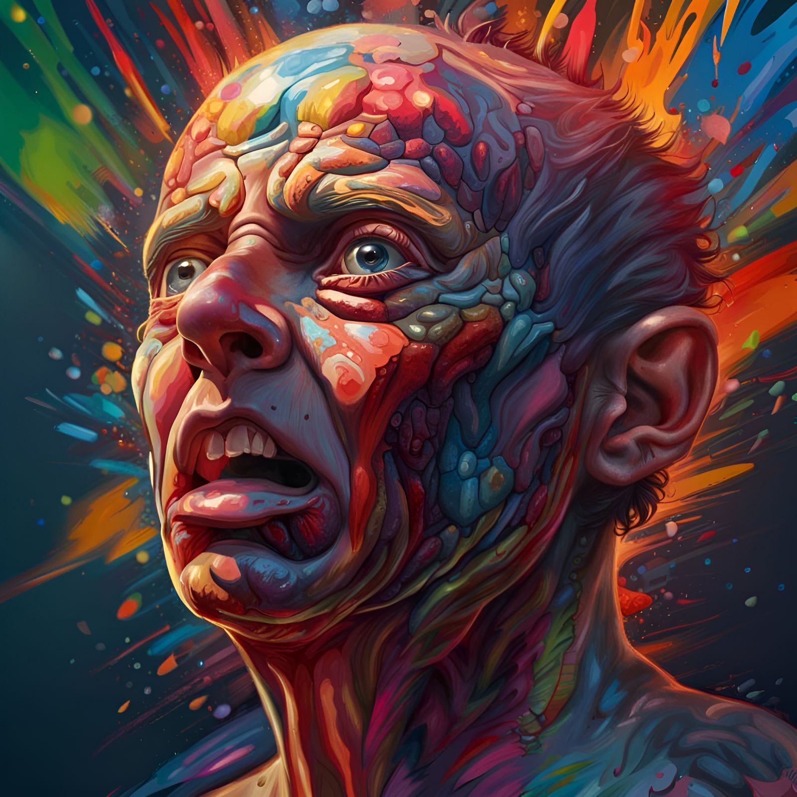 Hyperrealistic Portrait of Paranoid Schizoid Disorder