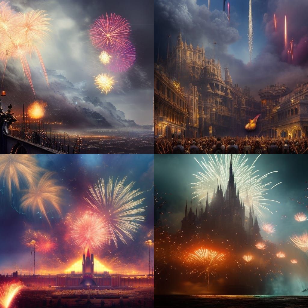Epic Firework Display: A Digital Matte Painting