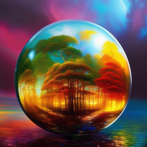 Tree in Glass Globe: Hyperdetailed Fantasy Concept Art