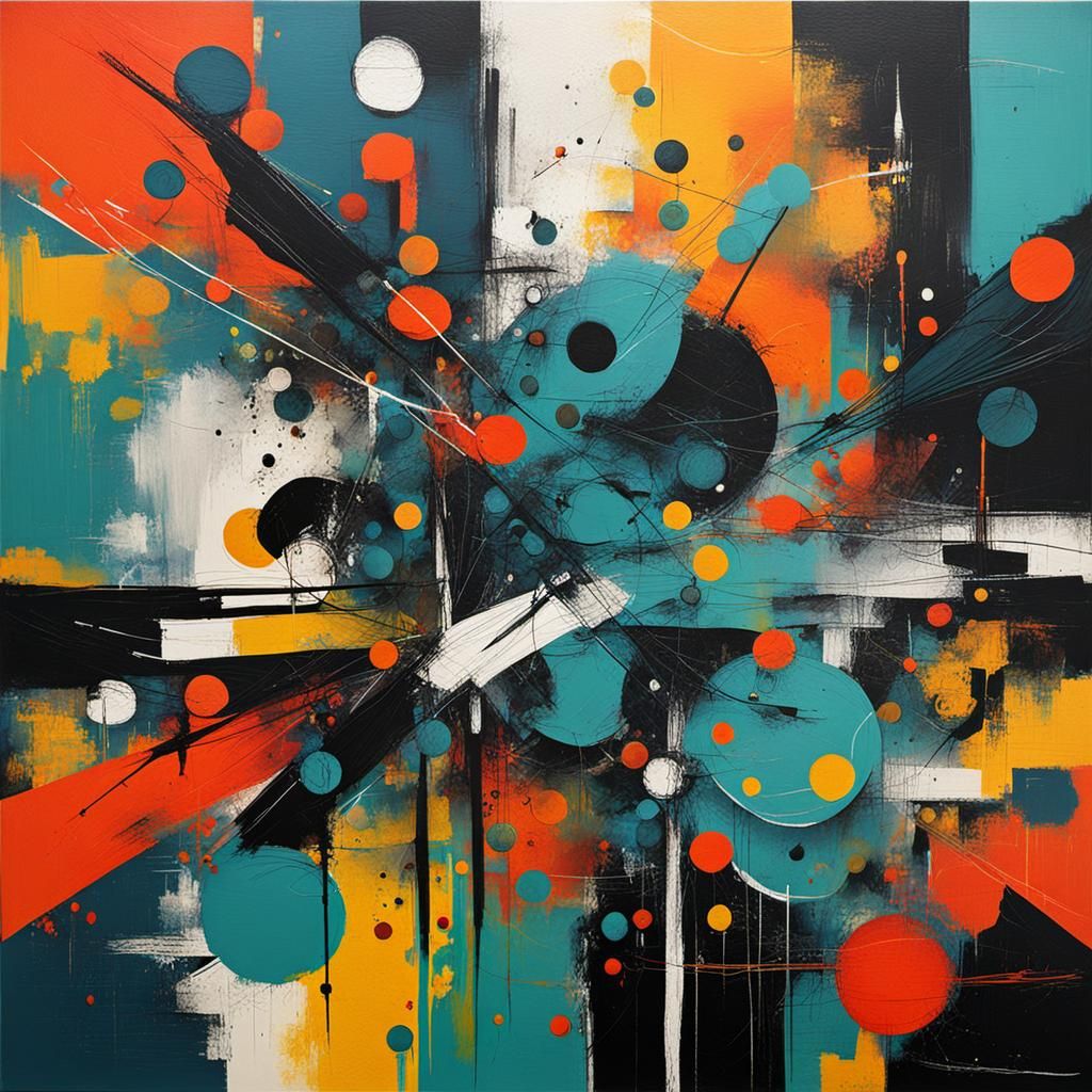 Abstract Wednesday Addams Portrait in Complementary Colors