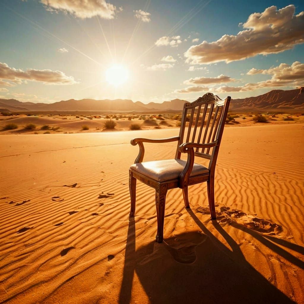 Ethereal Desert Oasis in Art Deco Style