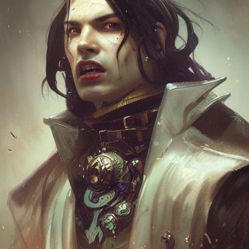 Vampire Conquistador Portrait in Hyperdetailed Style