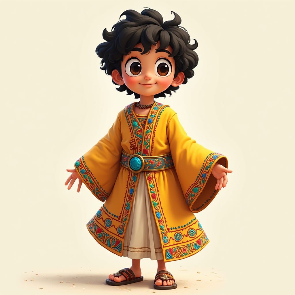 Young Joseph in Oversized Tunic: Animated Style