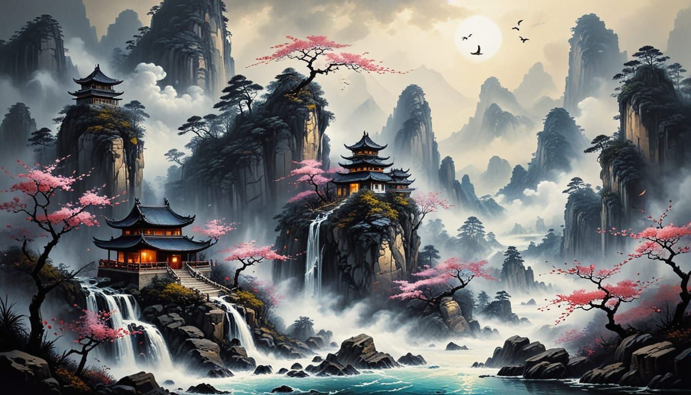 Ethereal Chinese Ink Art Masterpiece