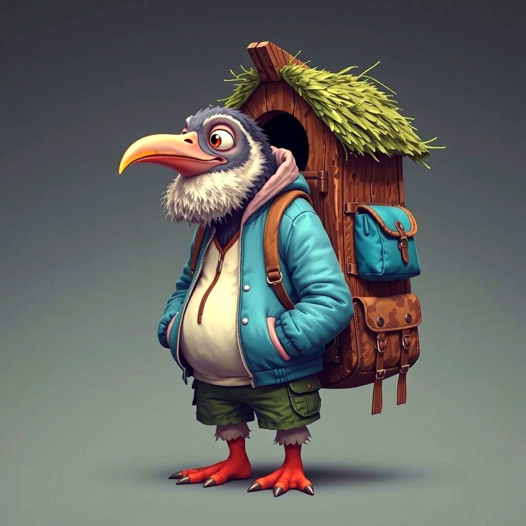 Penguin in Birdhouse: Stylized Laika/Aardman Animation