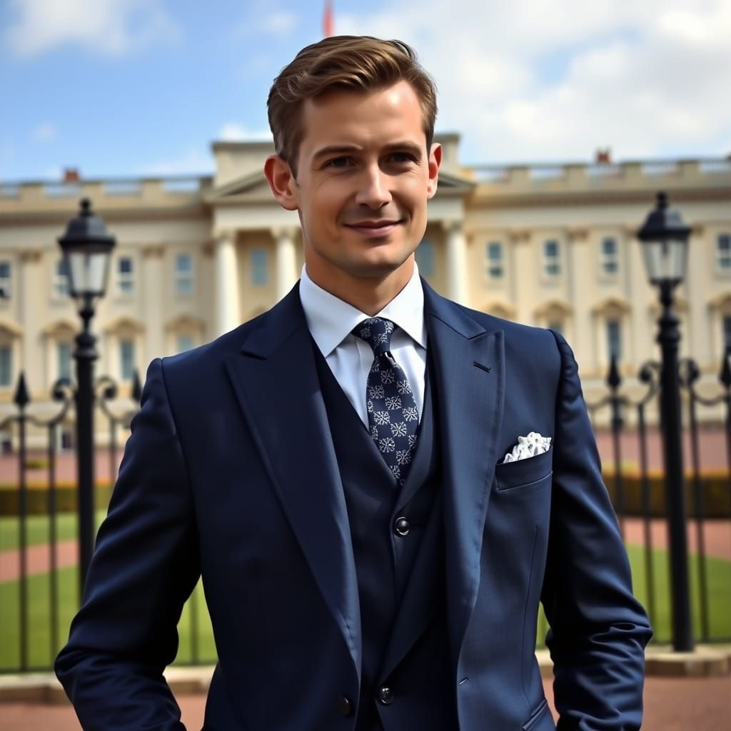 Handsome Gentleman in Front of Buckingham Palace