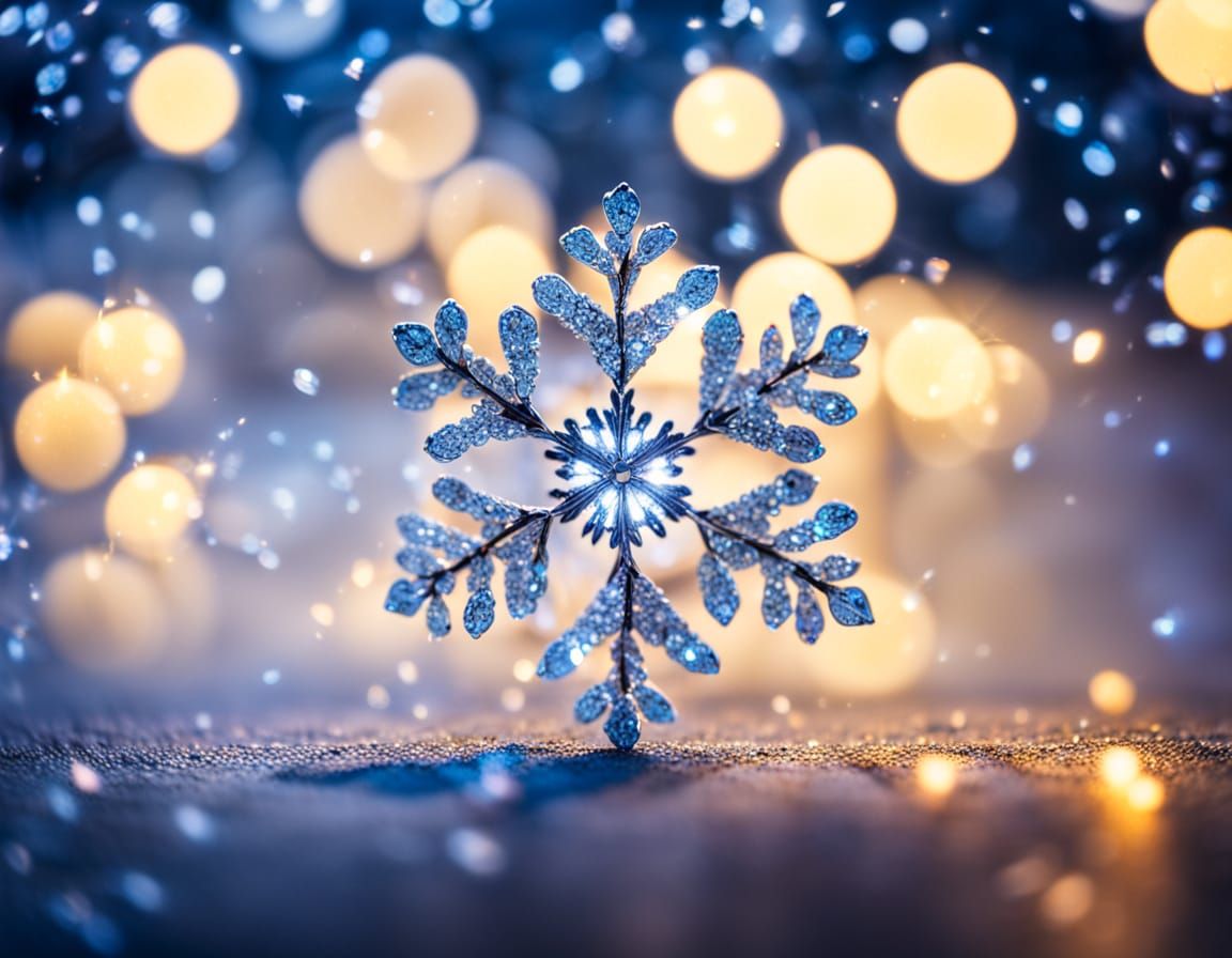 Shimmering Snowflake Made from Sparkling Diamonds