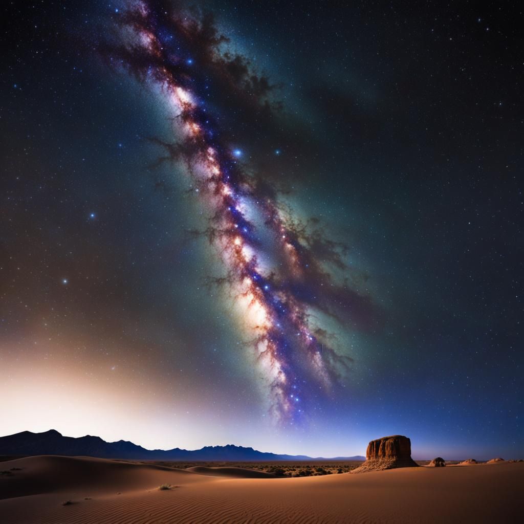 Milky Way Over Desert Night Sky