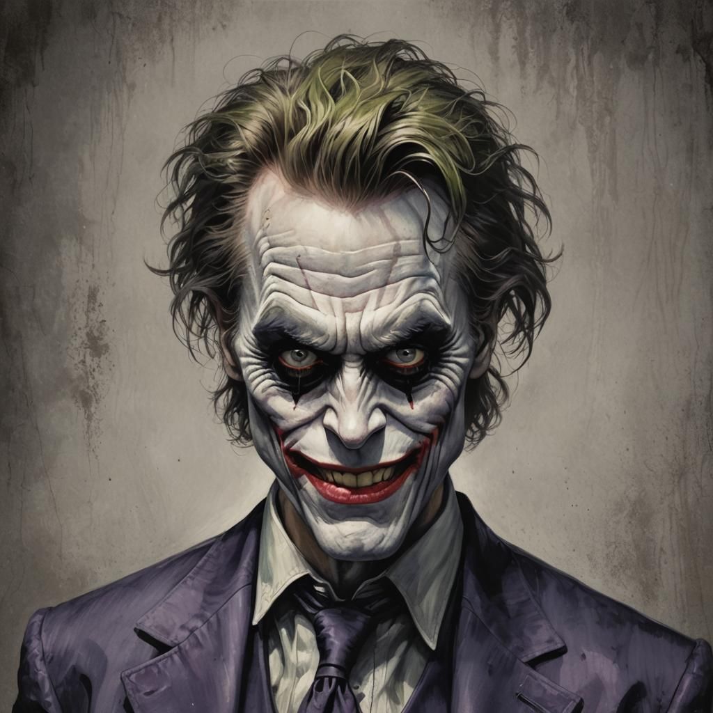 Sinister Joker Portrait with Googly Eyes