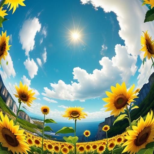 Yellow Sunflowers Admiring the Sun: A Vibrant Scene