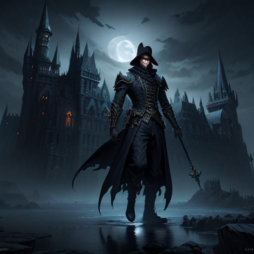 Fantastical Baroque Matte Painting in Moonlight