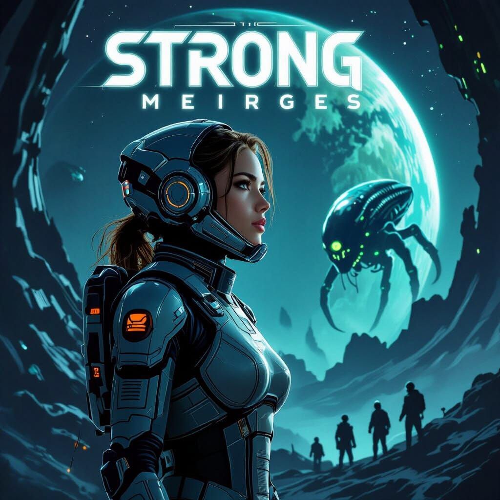 Sci-Fi Heroine Amidst Alien Threat in Giger Style