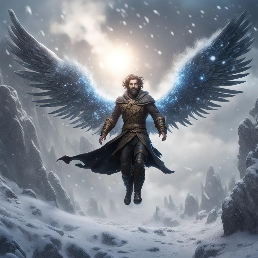 Winged Boreas Transforms into a Blizzard