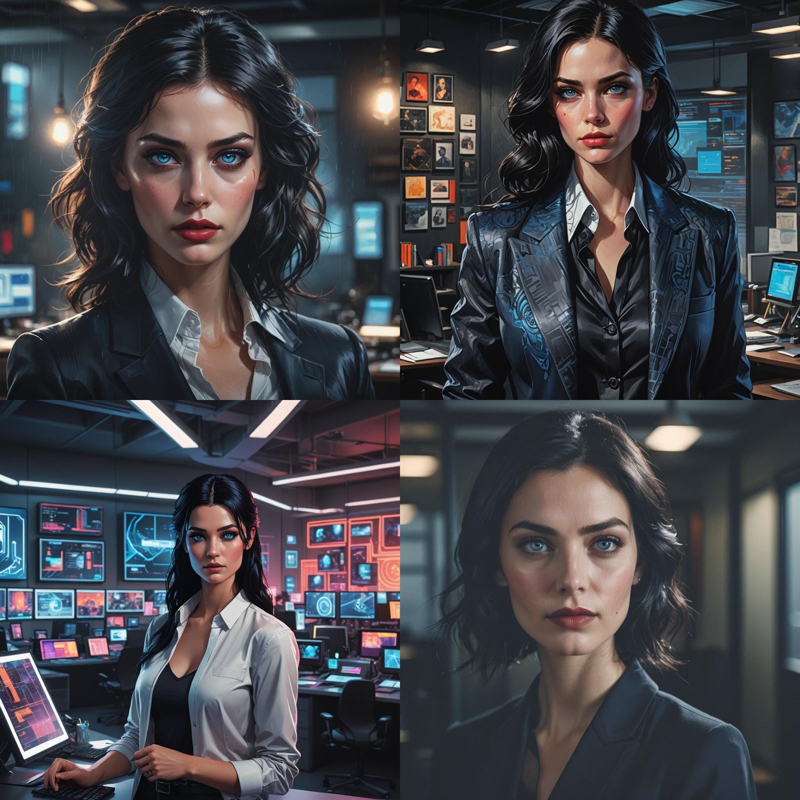 Gorgeous Woman with Blue Eyes in Hyperrealistic Style