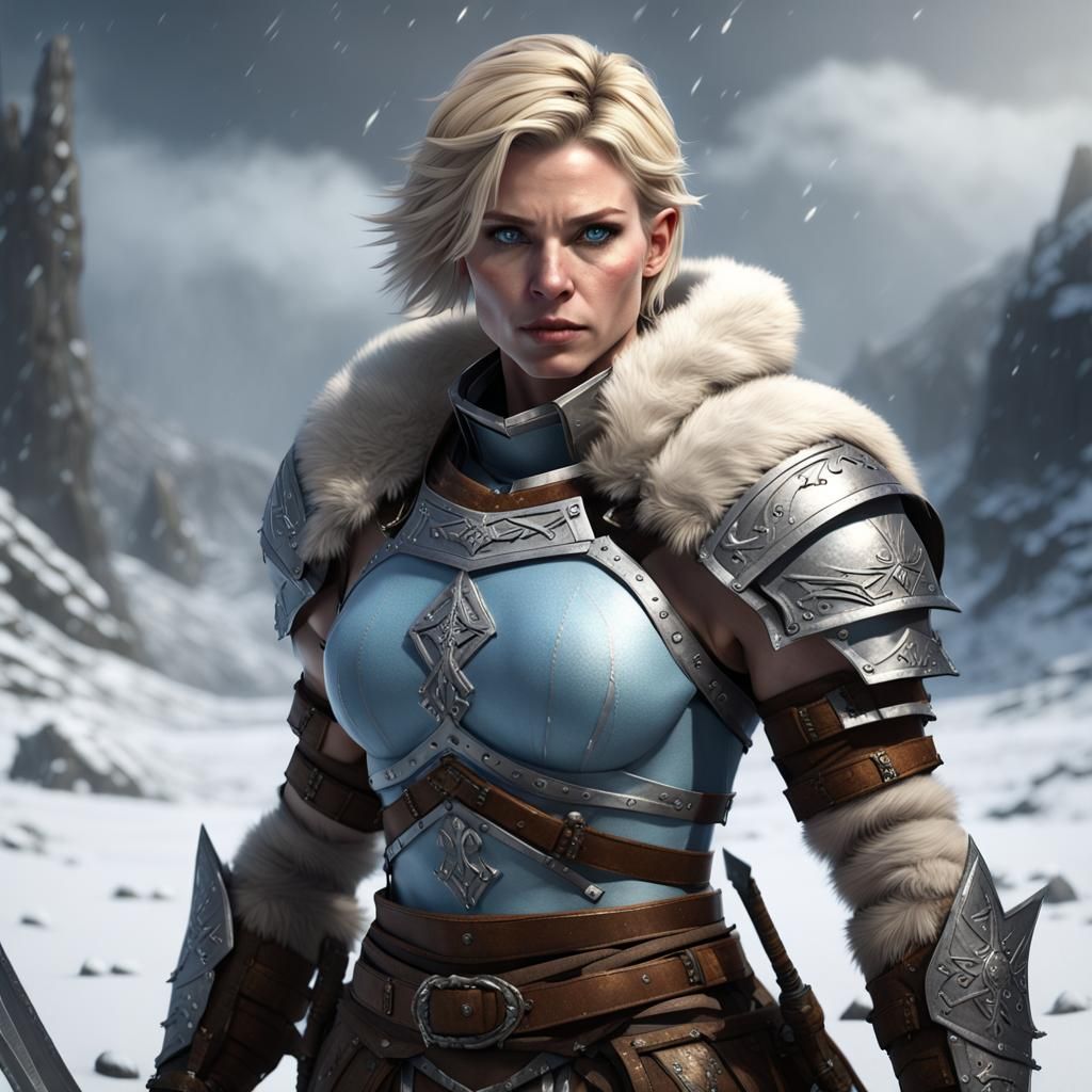 Nord Warrior in Blizzard, Dark Fantasy Concept Art