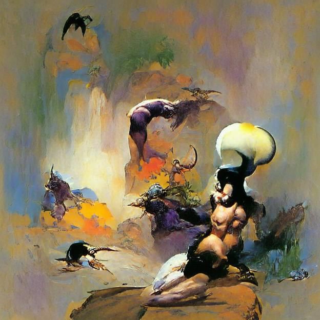 Frazetta Inspired AI Image