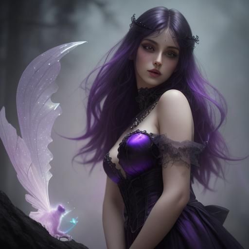 Beautiful purple shimmery gothic fairy& shimmery vibes& ethereal vibes& magical vibes& crystal vibes& gothic vibes& beau...