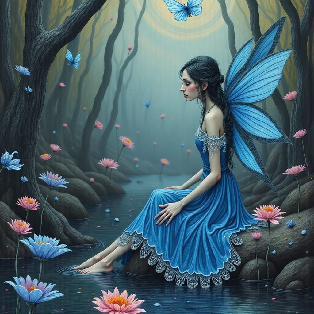 Blue Fairy Entranced by Bluebells