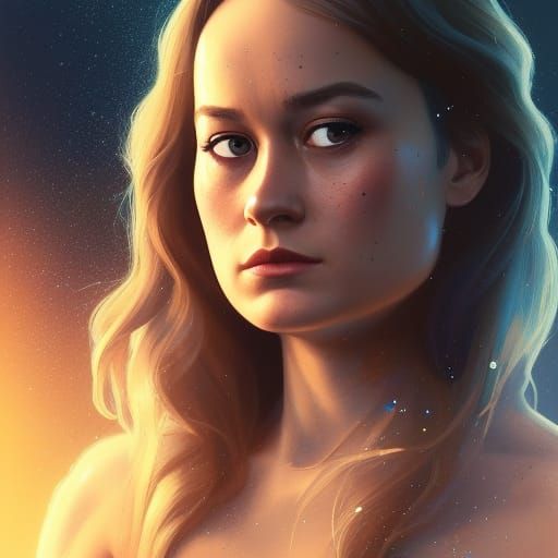 Brie Larson as Vinyl Doll: Digital Art Portrait