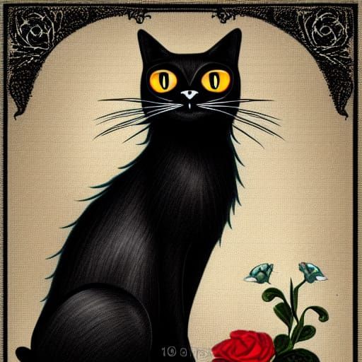 Gothic Black Cat Art