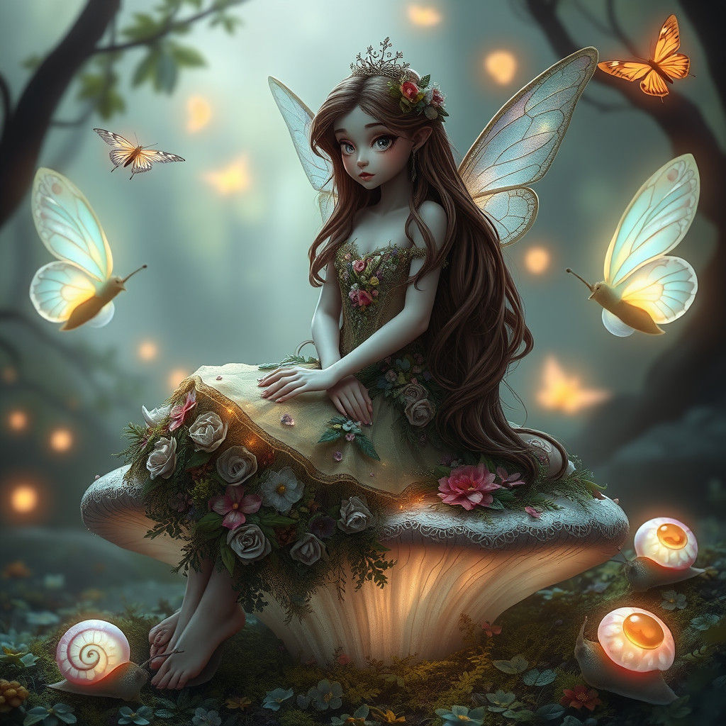 Enchanting Fairy in Magical Forest, Fantasy Art