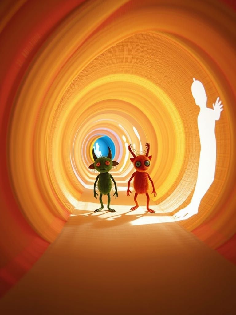 Odd Critters Textile White Silhouettes