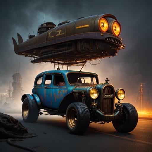 Steampunk Rat Rod in Electric State Style