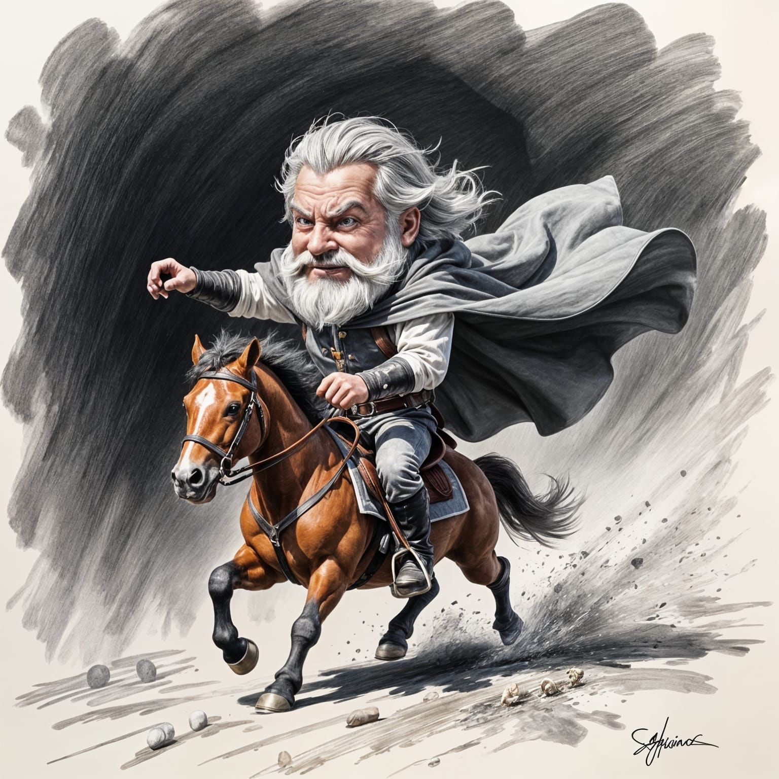 Finn's Comical Ride on a Squeaking Toy Horse