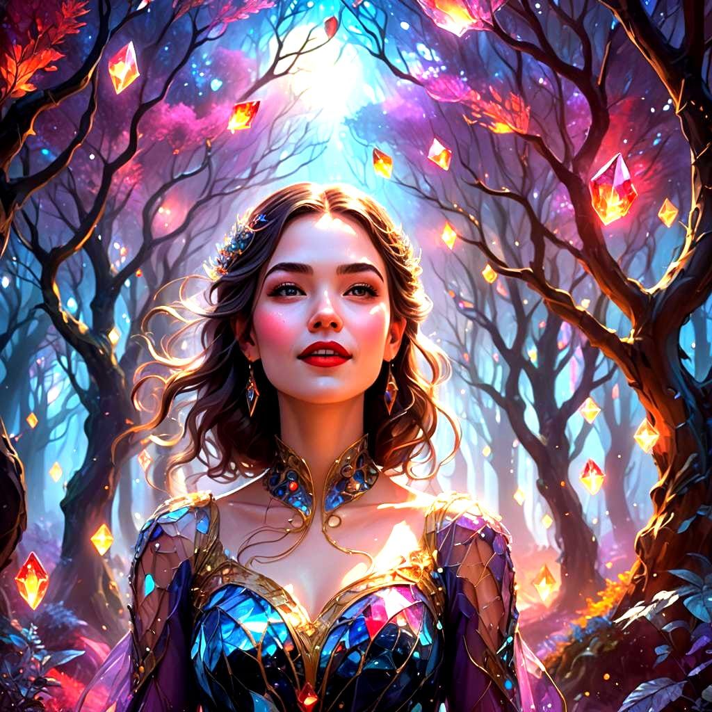 Beautiful Crystal Fairy with Red Lips