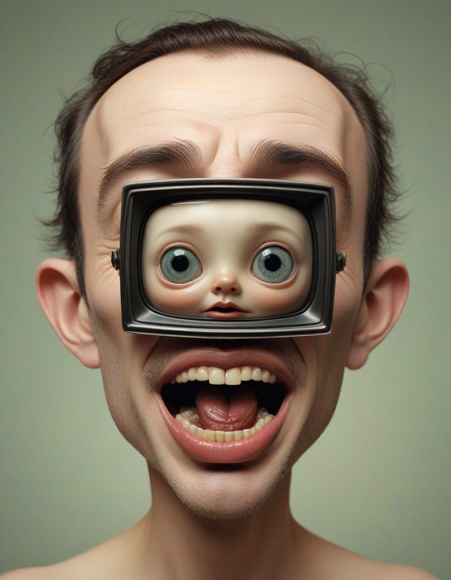 Surreal Melty Television Scene in a Creepy Dreamlike State