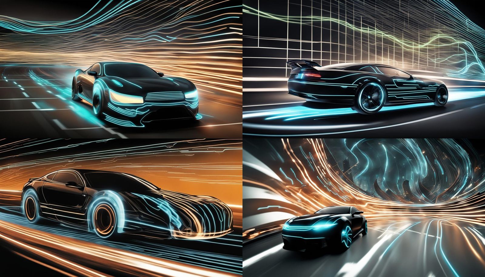 Car Racing on Audio Waveform in Digital Matte Style