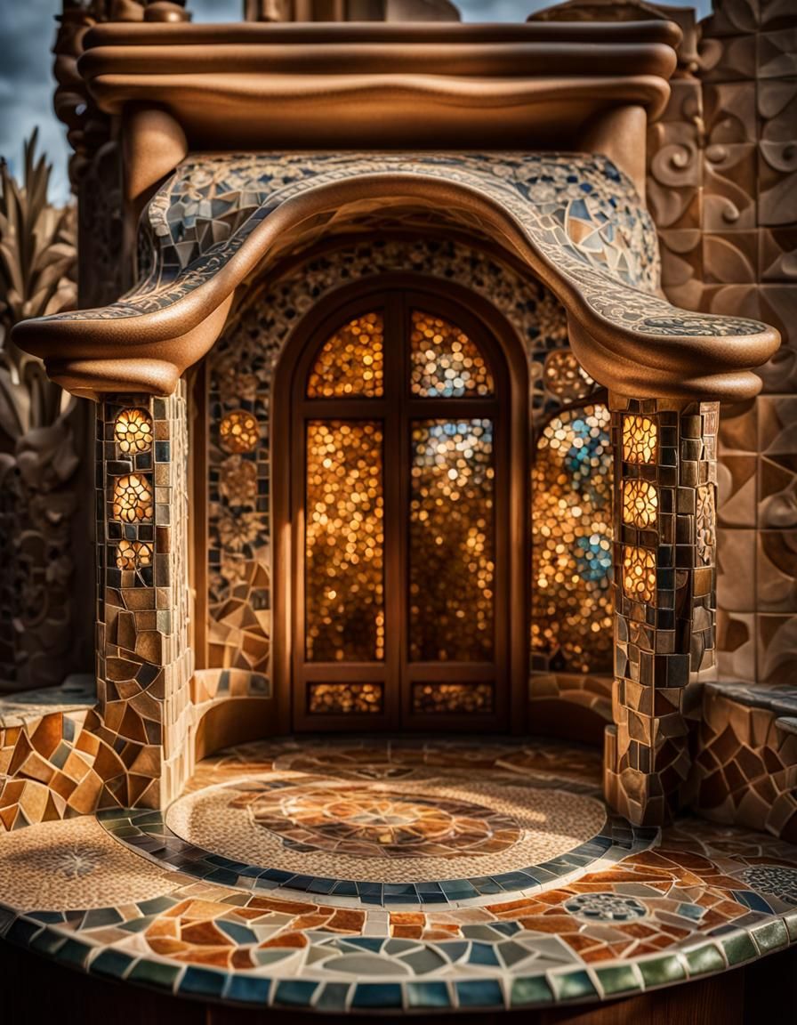 Gaudi-Inspired Dollhouse Architecture in Macro Photography