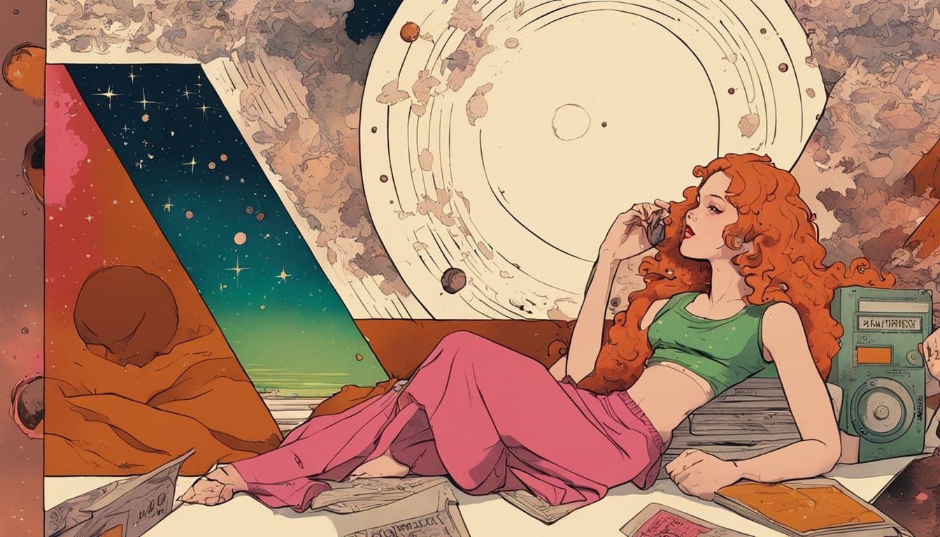 Galactic Enigma in Retrofuturistic Splendor