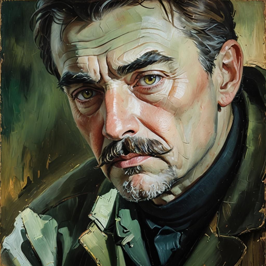 Welshman Portrait in Impressionist Oil Painting Style