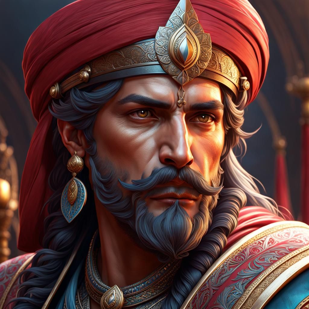 Detailed Portrait of an Ottoman Warrior