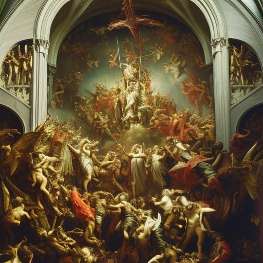 Michael Banishes Fallen Angels in Baroque Style