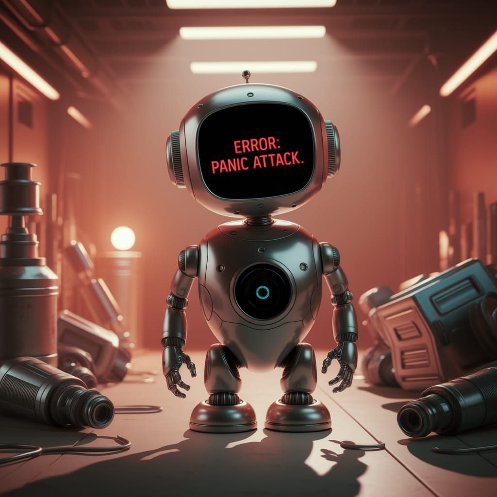 Industrial Robot Suffers Panic Attack in Photorealistic Scen...