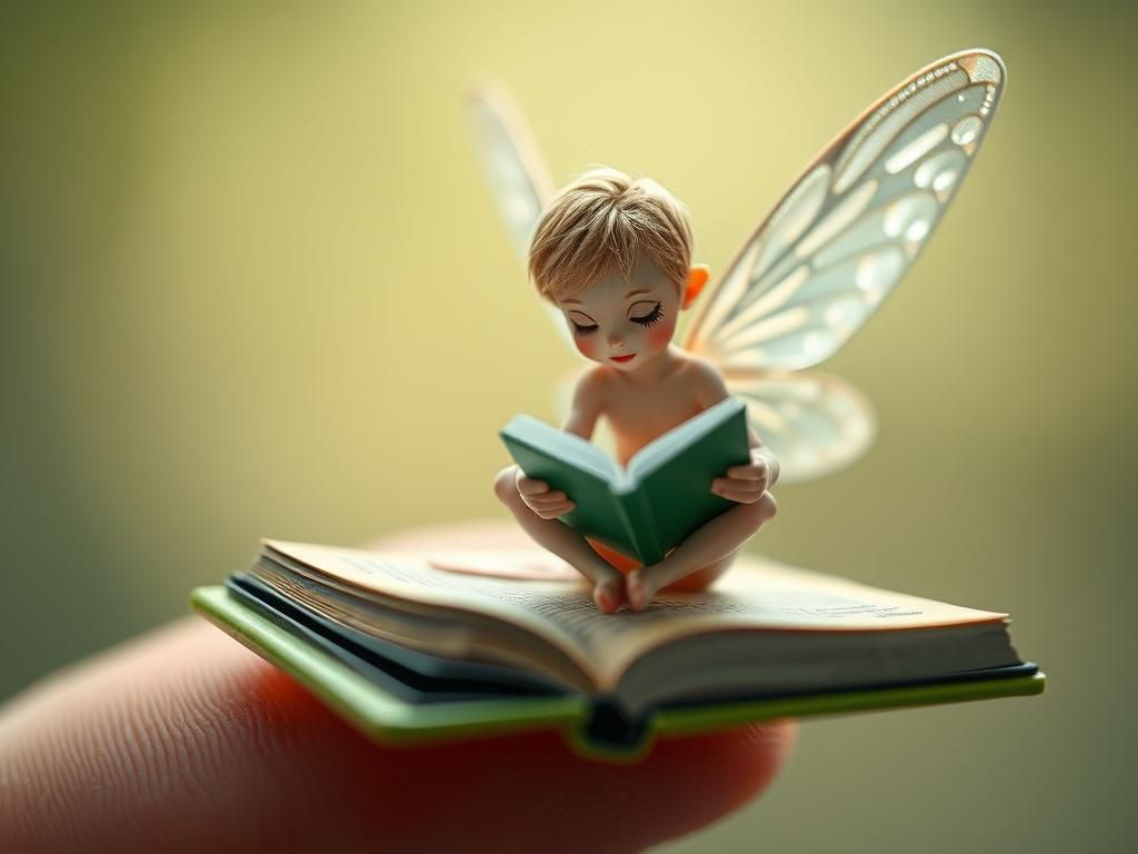 Tiny Fairy Reading Book on Human Finger