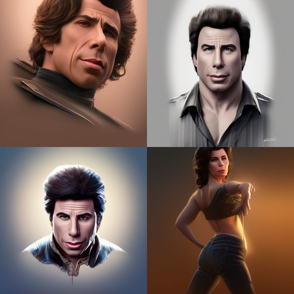 John Travolta in Western History: 3D Art