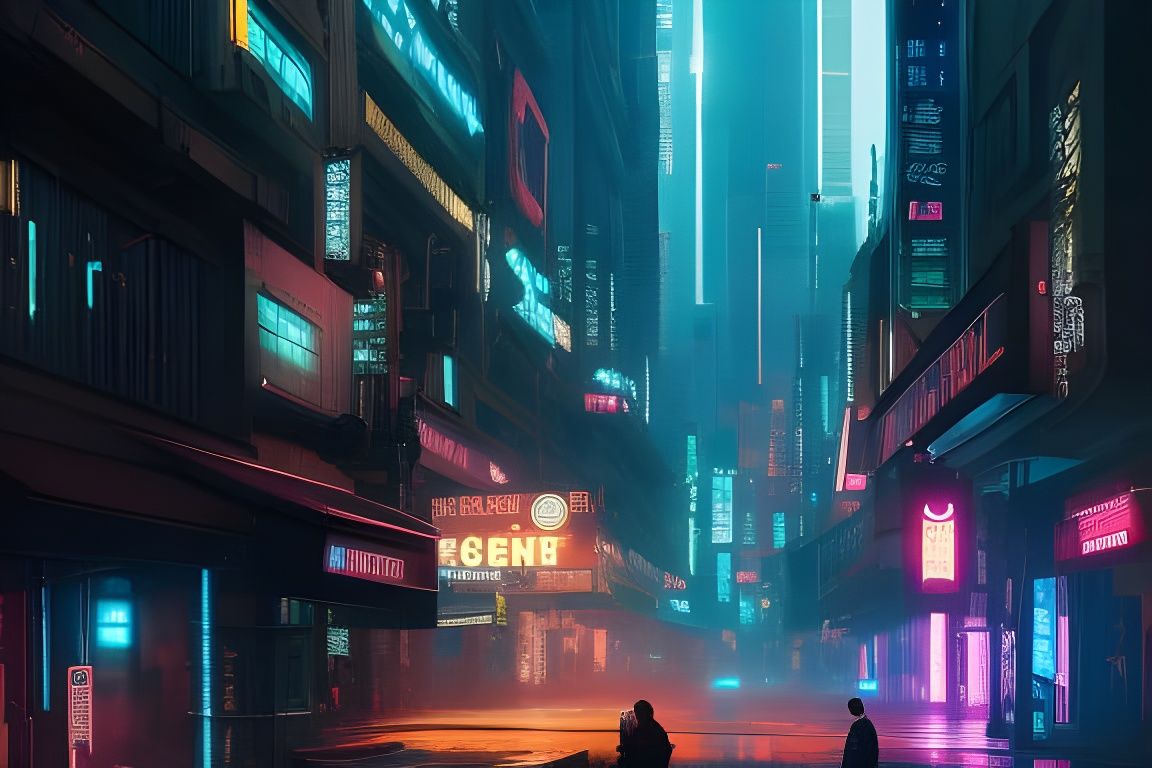 Cyberpunk Detective Squad in Neon Cityscape