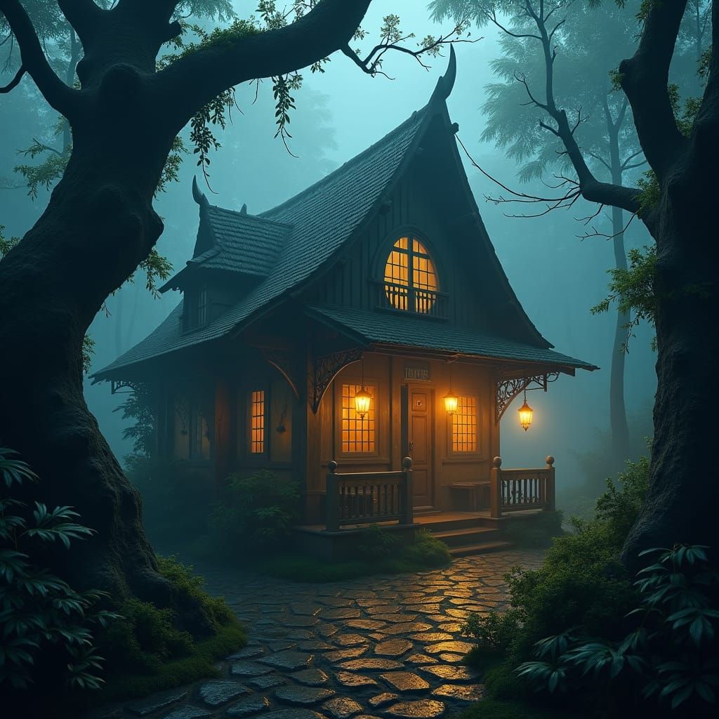 Eerie Warung Makan in Mystical Forest