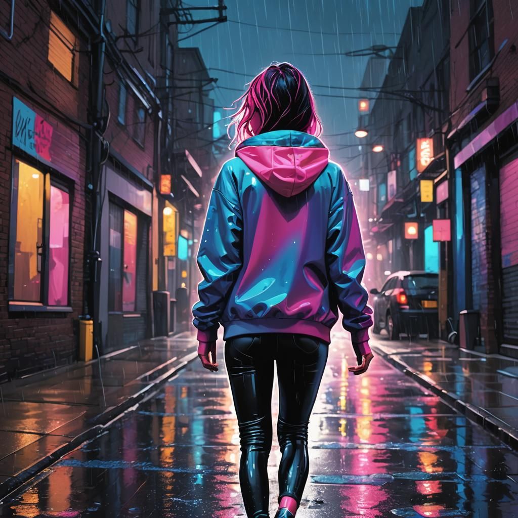 Girl in Wet Leggings: Pop Art Illustration