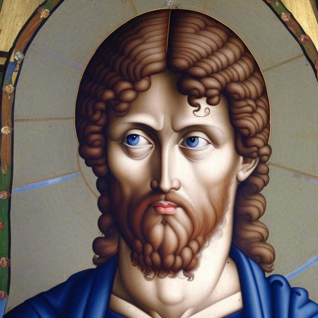 Jesus Mosaic in Medieval Art Style