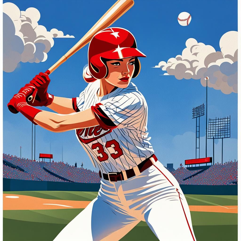 "a Girl baseball player swinging a bat on top of a field