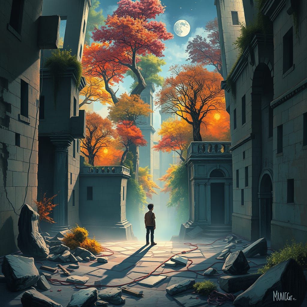 Four Seasons Dream in Stone City: Surreal Art