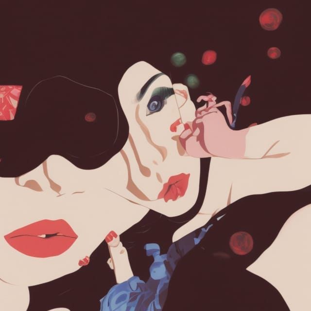 Vibrant Portrait of a Mysterious Woman