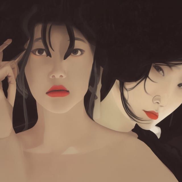 Intense Portrait of Woman in Wong Kar-wai Style