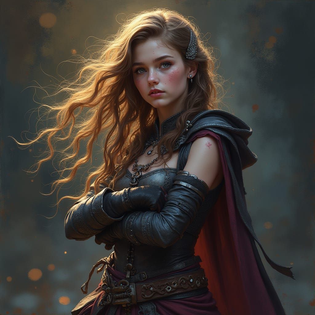 Tattooed Redhead in Ash Thorp Style