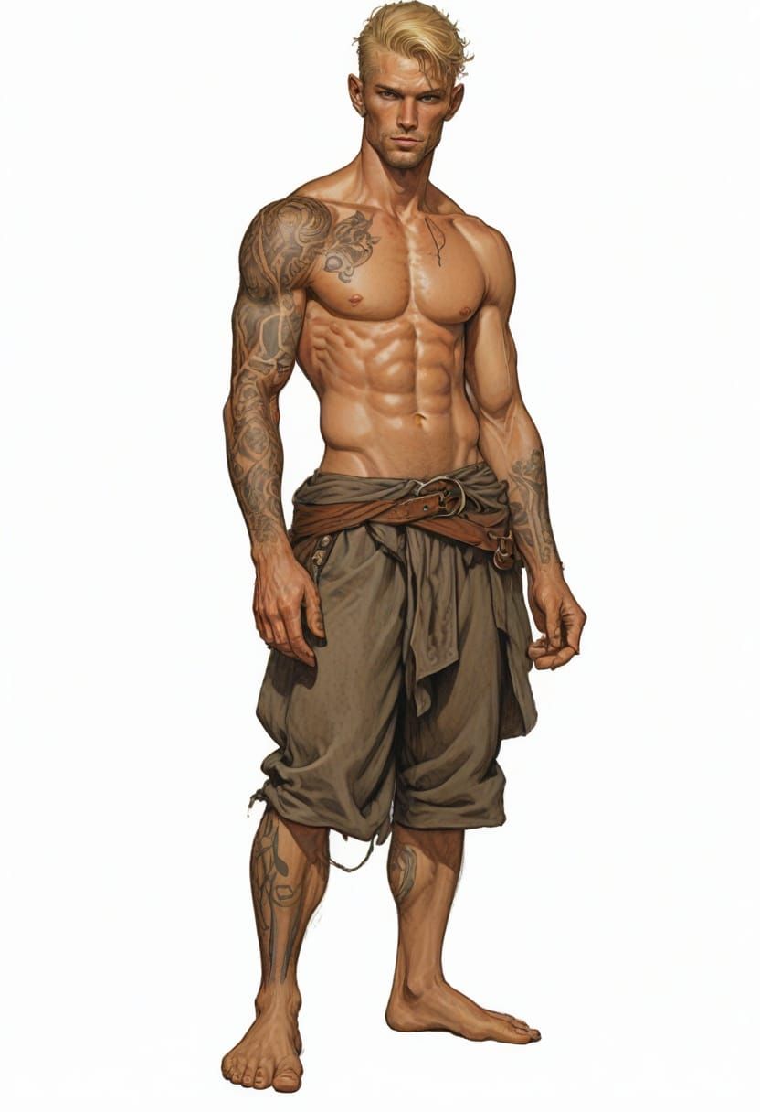 Scandinavian Viking Swimmer in Heroic Fantasy Style